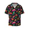 ReLuB Funky Hawaiian Shirt for Men, Psychedelic Colorful Mushrooms Graphics Button Down Beach Shirts Design Pattern Vacation Shirts (XL), X-Large view 1