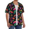 ReLuB Funky Hawaiian Shirt for Men, Psychedelic Colorful Mushrooms Graphics Button Down Beach Shirts Design Pattern Vacation Shirts (XL), X-Large view 3
