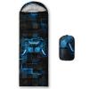 Axolotl Gamepad Sleeping Bag,3 Season Warm and Cool Weather Game Console Sleeping Bag for Boys Teens,Waterproof Lightweight Geometry Hexagonal Sleeping Bag for Traveling,Outdoors Camping,Blue,Black
