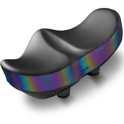 YLG Oversized Noseless Bike Seat for Men Women Comfort - Extra Large Noseless Padding Bicycle seat Suitable for City, Electric Bikes, Wide Bike Saddle Cushion (Noseless - Rainbow XXL)