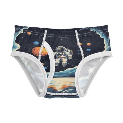ALAZA Space Astronaut Funny Solar System Boys' Briefs Soft Underwear Available in Sizes 5t Multicolor