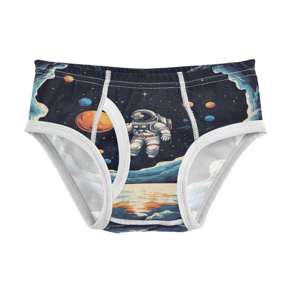 ALAZA Space Astronaut Funny Solar System Boys' Briefs Soft Underwear Available in Sizes 5t Multicolor
