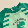 Hnyenmcko Infant Baby Boy Girls Rash Guard Swimsuit Short Sleeve Zipper Bathing Suit Toddler One Piece Swimwear Sunsuit (Dinosaur-Green AA, 18-24 Months) view 4