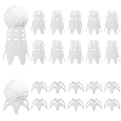 20pcs Golf Tees, Plastic Golf Simulator Tees Practice Golf Tees Indoor Outdoor White Rubber Golf Mat Tees Golf Training Accessories for Home Outside Winter Turf Driving Range (10 Tall + 10 Short)