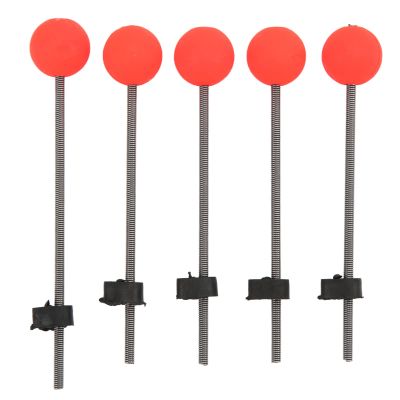 Pilipane Portable Mini Ice Fishing Rod Tip Set for Winter Fishing Enthusiasts Stainless Steel Red Balls Spring Tips (L)