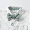 Boarnseorl Baby Boys Gentleman Outfits Shorts Sets,Infant Shirt + Shorts + Bow Tie + Suspenders,12-18M view 4