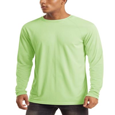 MAGCOMSEN UV Shirts Men UPF 50 Long Sleeve UV Protection Shirts Quick Dry T-Shirt Rash Guard for Men Light Green,3XL