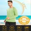 MAGCOMSEN UV Shirts Men UPF 50 Long Sleeve UV Protection Shirts Quick Dry T-Shirt Rash Guard for Men Light Green,3XL view 2