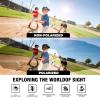 RIVBOS Youth Baseball Sunglasses for Kids(Boys&Girls) Polarized UV Protection Cycling Glasses BlackBlue MagentaDot Frame-Rainbow Lens RYS007 view 3