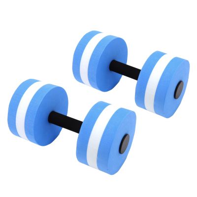 Depisuta Sports Aquatic Exercise Dumbbells, Set of 2 Aqua Fitness Barbells Exercise Hand Bars, Aquatic Dumbbells for Water Fitness Exercise Equipment, EVA Water Floating Dumbbell (Blue)