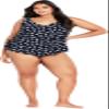 Avenue Women's Plus Size Top - V-Neck Tiered Print Tankini, 16 view 1