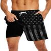 MSCPZH American Flag Mens Swim Trunks 4th of July Swimming Trunks with Compression Liner US Flag Board Shorts 7 inch view 1