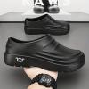 Hhhchpm Men's Chef Food Service Restaurant Shoes, Slip and Oil Resistant for Kitchen, Work (Black, 5) view 2