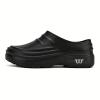 Hhhchpm Men's Chef Food Service Restaurant Shoes, Slip and Oil Resistant for Kitchen, Work (Black, 5) view 4