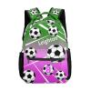 CUXWEOT Personalized Soccer Purple Green Waterproof School Backpack Custom Travel Bookbags for Gift view 1