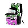 CUXWEOT Personalized Soccer Purple Green Waterproof School Backpack Custom Travel Bookbags for Gift view 2