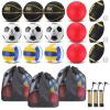 Leyndo 18 Pcs Sport Balls Bulk Set Basketball Football Volleyball Soccer Playground Baseball with Sport Equipment Bag Pump for Adults Gifts Outdoor Indoor(Black) view 1