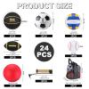 Leyndo 18 Pcs Sport Balls Bulk Set Basketball Football Volleyball Soccer Playground Baseball with Sport Equipment Bag Pump for Adults Gifts Outdoor Indoor(Black) view 2