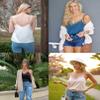 Ekouaer Women's Satin Camisole Lace Silk Satin Pajama Tank Tops V Neck Soft Spaghetti Strap Loose Sleepwear Navy Blue L view 4