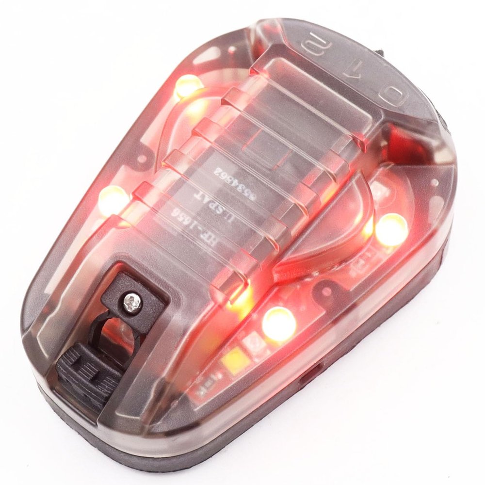 Jmtac Tactical IR Strobe Helmet Light Military Identification Lights with Visible LED + White Strobe Survival Signal (Black-Red)