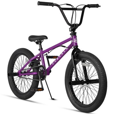 cubsala Freestyle BMX Bike, 20 Inch Kids Bicycle for 7-13 Years Old Kids and Beginner Level Rider, Purple
