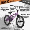 cubsala Freestyle BMX Bike, 20 Inch Kids Bicycle for 7-13 Years Old Kids and Beginner Level Rider, Purple view 2