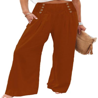 Bbkkuck Womens Casual Wide Leg High Waisted Dress Pants Comfy Palazoo Stretchy Lounge Trousers with Pocket
