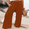 Bbkkuck Womens Casual Wide Leg High Waisted Dress Pants Comfy Palazoo Stretchy Lounge Trousers with Pocket view 2
