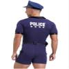 ACSUSS Men's Dirty Cop Uniform Sexy Policeman Cospay Costume Shorts Jumpsuit Fancy Dress Outfits Navy Blue Medium view 3