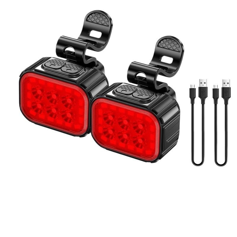 Bike Lights Luz Delantera Y Trasera para Bicicleta, Faro Recargable, Luces Intermitentes para Ciclismo Nocturno, Accesorios Superbrillantes para Bicicleta Bicycle Light (Color : 2 Luces traseras)