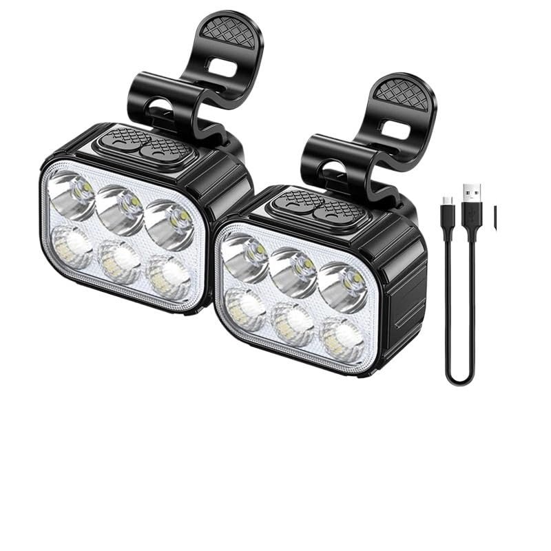 Bike Lights Luz Delantera Y Trasera para Bicicleta, Faro Recargable, Luces Intermitentes para Ciclismo Nocturno, Accesorios Superbrillantes para Bicicleta Bicycle Light (Color : 2 faros delanteros)