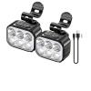 Bike Lights Luz Delantera Y Trasera para Bicicleta, Faro Recargable, Luces Intermitentes para Ciclismo Nocturno, Accesorios Superbrillantes para Bicicleta Bicycle Light (Color : 2 faros delanteros) view 1