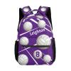 CUXWEOT Personalized Volleyball Purple Waterproof School Backpack Custom Travel Bookbags for Gift view 1