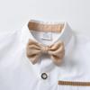 Boarnseorl Baby Boys Gentleman Outfits Shorts Sets,Infant Shirt + Shorts + Bow Tie + Suspenders,5-6Y view 4