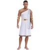 YOOJIA Mens Short Sleeve Ancient Greek Senator Robe Halloween Roman Toga Costume Caesar Party Fancy Dress One Shoulder White XX-Large view 1