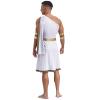YOOJIA Mens Short Sleeve Ancient Greek Senator Robe Halloween Roman Toga Costume Caesar Party Fancy Dress One Shoulder White XX-Large view 2