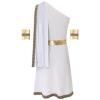 YOOJIA Mens Short Sleeve Ancient Greek Senator Robe Halloween Roman Toga Costume Caesar Party Fancy Dress One Shoulder White XX-Large view 4