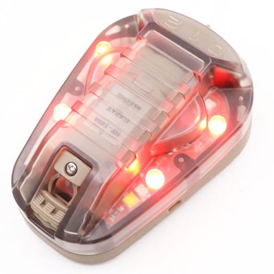 Jmtac Tactical IR Strobe Helmet Light Military Identification Lights with Visible LED + White Strobe Survival Signal (Tan-Red)