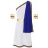 YOOJIA Mens Short Sleeve Ancient Greek Senator Robe Halloween Roman Toga Costume Caesar Party Fancy Dress One Shoulder Blue Medium view 3