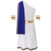 YOOJIA Mens Short Sleeve Ancient Greek Senator Robe Halloween Roman Toga Costume Caesar Party Fancy Dress One Shoulder Blue Medium view 4