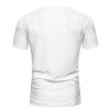 LUORUAN Men's V Neck Pleated T Shirts Casual Stylish Fitted Stretch Short Sleeve Tees Workout Gym Tops White view 3