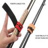 6 Pcs Fishing Rod Wrap Pole Straps Hook and Loop Fishing Rod Belts Ties Fishing Rod Belt Holders for Casting Rods Fishing Rod Ties Stretchy Fixing Strap for Fly Rod 3 Colors (2 Red, 2 Blue, 2 Black) view 3