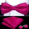 Barry.Wang Paisley Bow Ties for Men Classic Pre Tied Bowtie and Pocket Square Cufflinks Set Silk Hot Pink Bow Tie Gift view 2