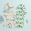 Hnyenmcko Infant Baby Boy Girls Rash Guard Swimsuit Short Sleeve Zipper Bathing Suit Toddler One Piece Swimwear Sunsuit (Fi-Beige AS, 6-12 Months) view 2