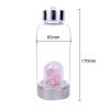 380ml Natural Crystal Water Bottle Removable Healing Elixir Quartz Water Bottle Reusable Gemstone With Authentic Healing Wellness Stones Gem Infused Crystal Water Bottle Birthday Gift ( Color : Citrin view 2