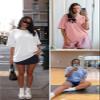 ATHMILE Plus Size Maternity Womens Oversized T Shirts Capsule Wardrobe Tops Gym Clothes Workout Tops Summer Spring Tops 2026 Darkpurple 3XL view 2