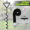 Trampoline Tie Down Anchor Kit, Corkscrew Shape Steel Trampoline Stakes Anchors High Wind Heavy Duty, Trampoline Tie Downs with T Hook for Trampolines, Spiral Ground Stakes (Set of 4) view 2