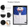 IHEIPYE Jersey Frame Display Case Black Lock-2Pack,Large Shadow Box Lockable with 98% UV Protection Acrylic and Hanger for Baseball Basketball Football Soccer Hockey 2XL Sport Jersey Shirt view 4