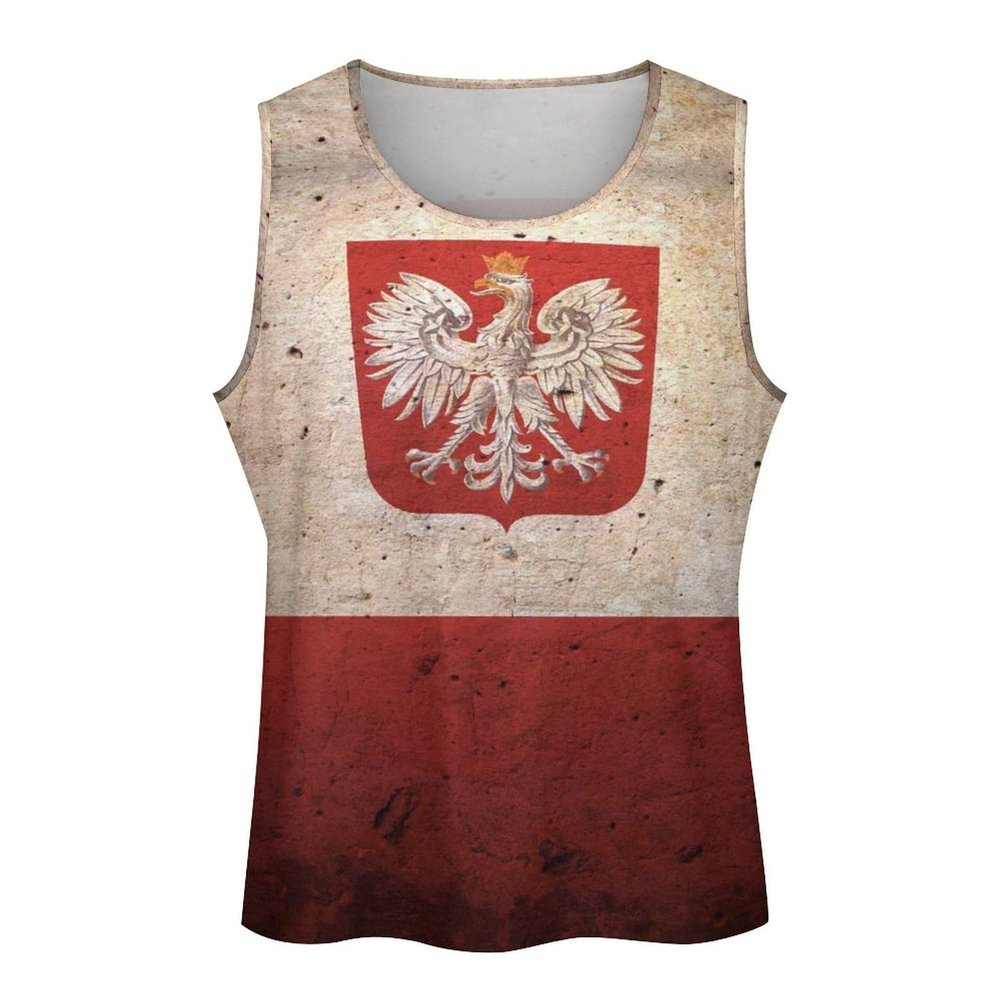 DLXHWD Polish_Flag Men's Workout Tank Tops Sleeveless T-Shirt Bodybuilding Muscle Shirts for Gym 3XL