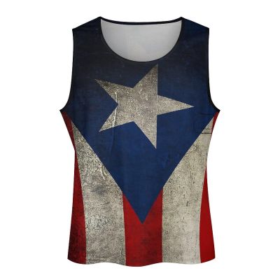 DLXHWD Mens Tank Tops Summer Sleeveless T-Shirt Puerto Rico Flag Vintage Casual Funny Gym Workout Tank Top XL, Style-12